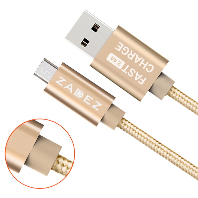 Cáp Micro Zadez ZCC-117 dây dù 1m GOLD