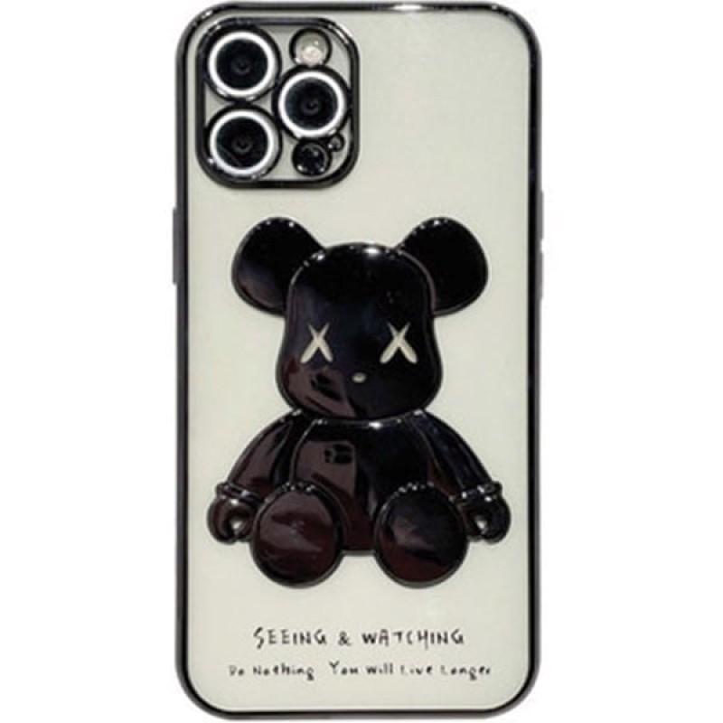 Ốp lưng iPhone series Gấu Bear Brick 3D dẻo trong