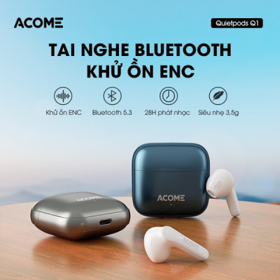 Tai nghe Bluetooth ACOME Quietpods Q1 Black Blue