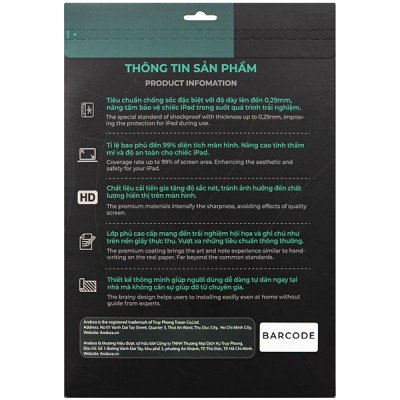 Tấm film dán ANDORA Paperfilm Anti-shock cho iPad