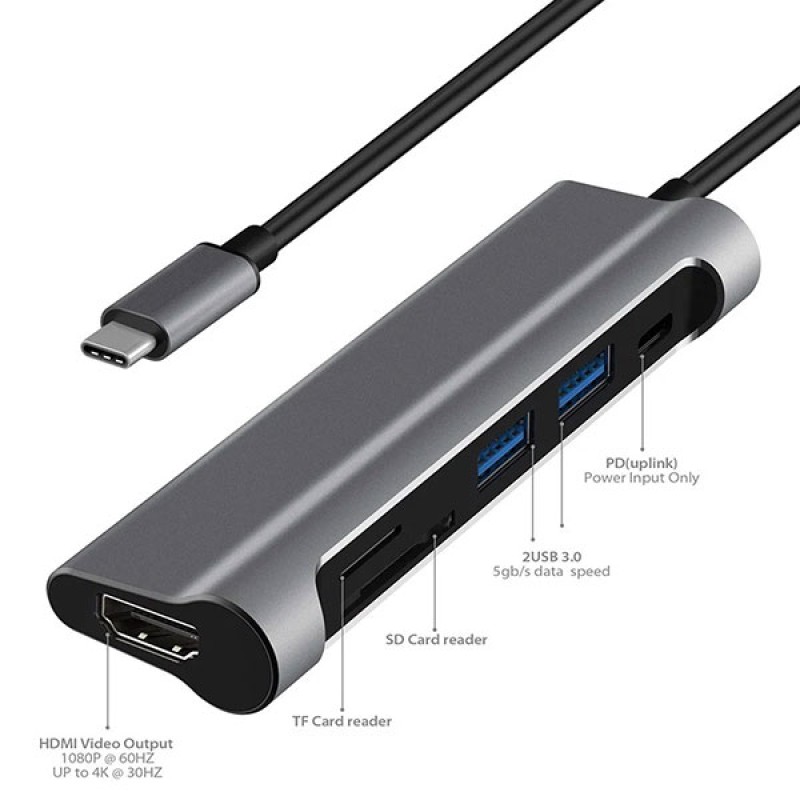 Cổng chuyển Jcpal USB-C Multiport 6in1 JCP6217