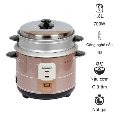 Nồi cơm điện Sunhouse 1.8L vung rời SHD8125