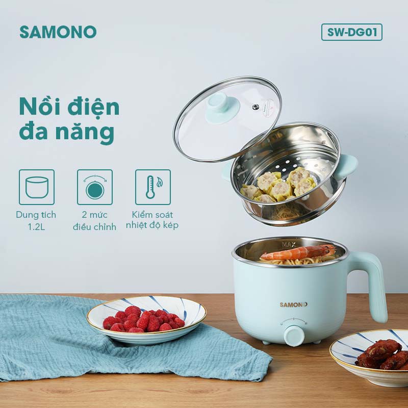 Nồi điện đa năng 1.2L SAMONO SW-DG01