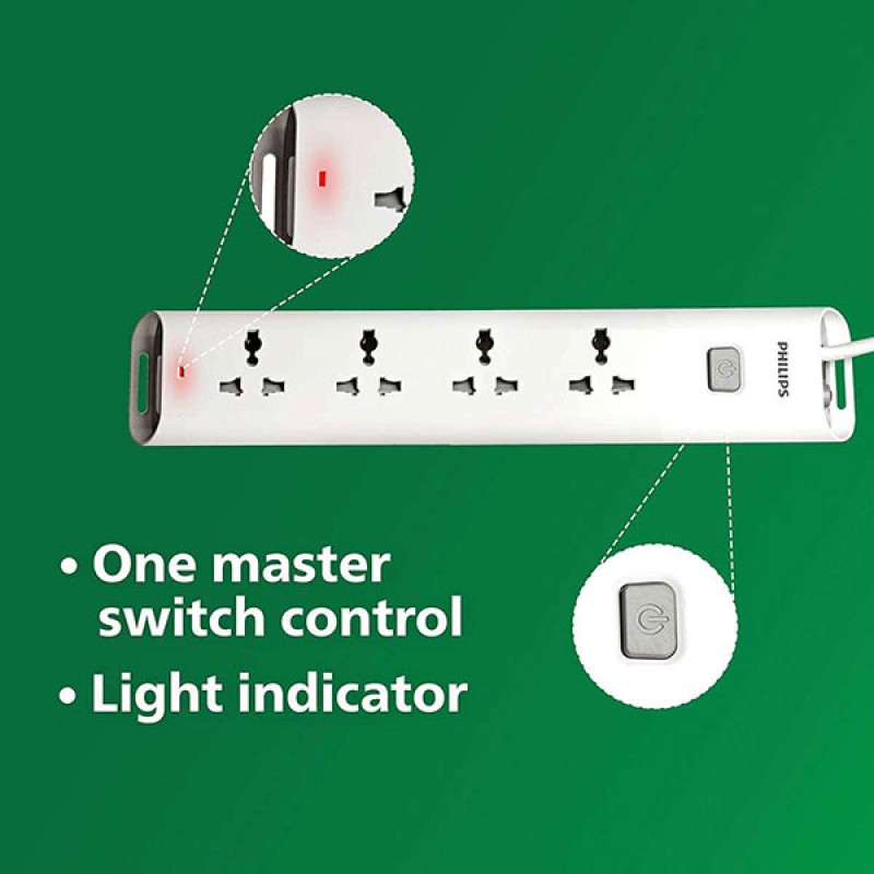 Ổ cắm điện Philips 4 lỗ cắm CHP2442WB/74