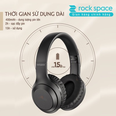 Tai nghe chụp Wireless không dây Rockspace O2 Black