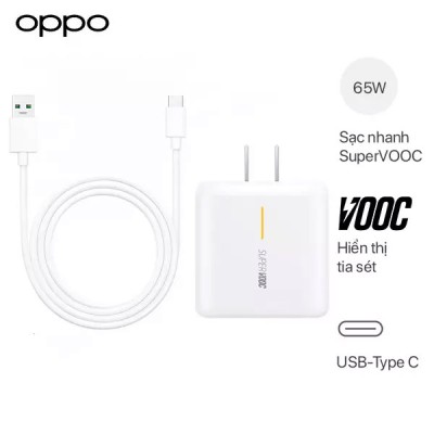 Bộ sạc nhanh 65W USB to Type-C Oppo Super Vooc